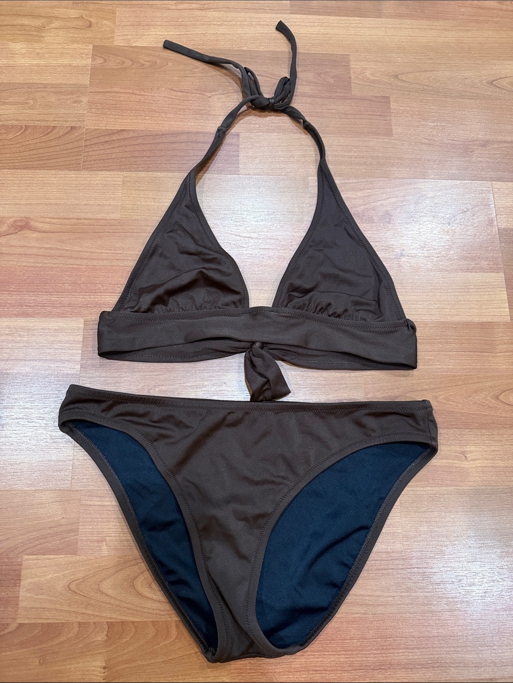 J. Crew Women’s Brown Halter Bikini Set - Classic Swim